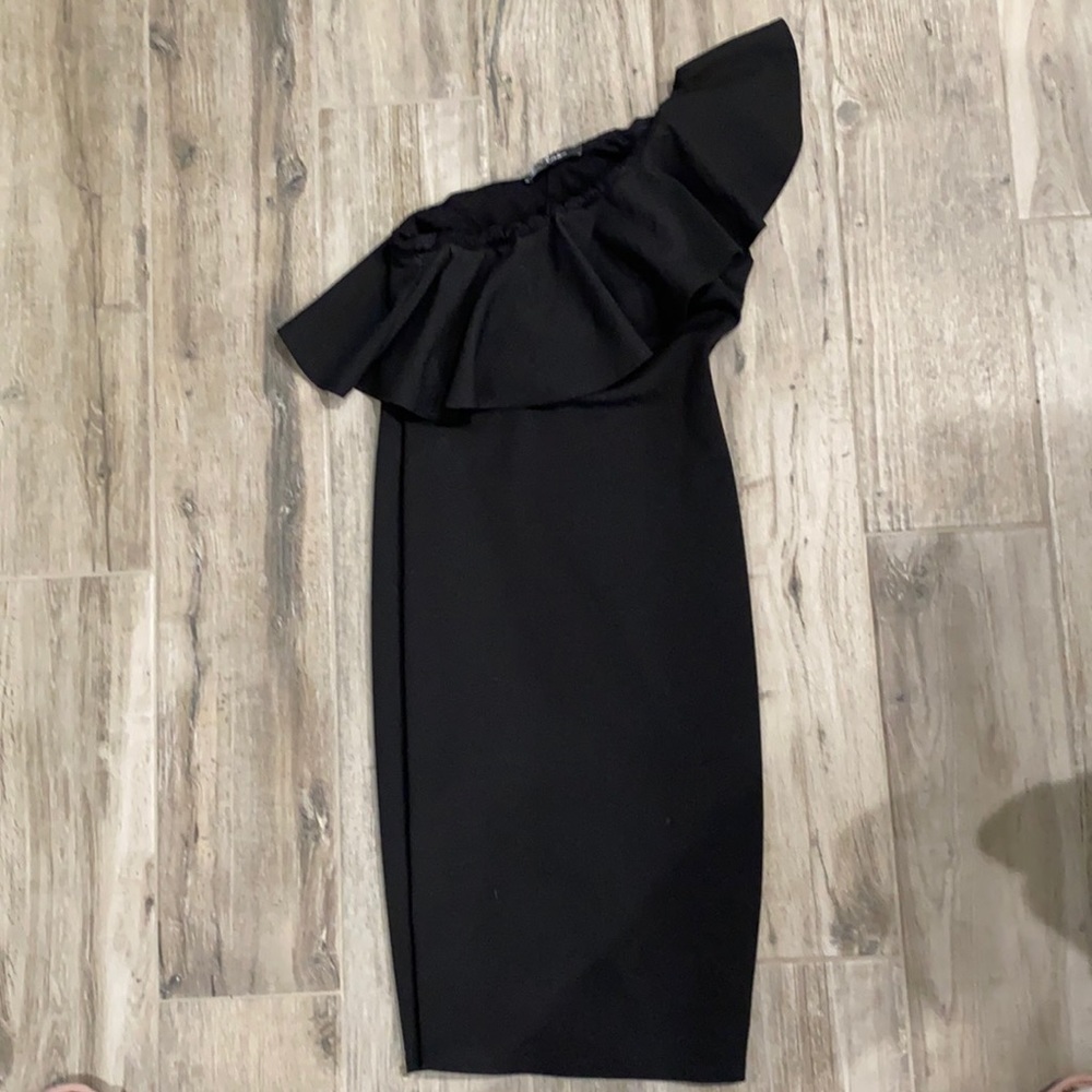 Black one shoulder dress